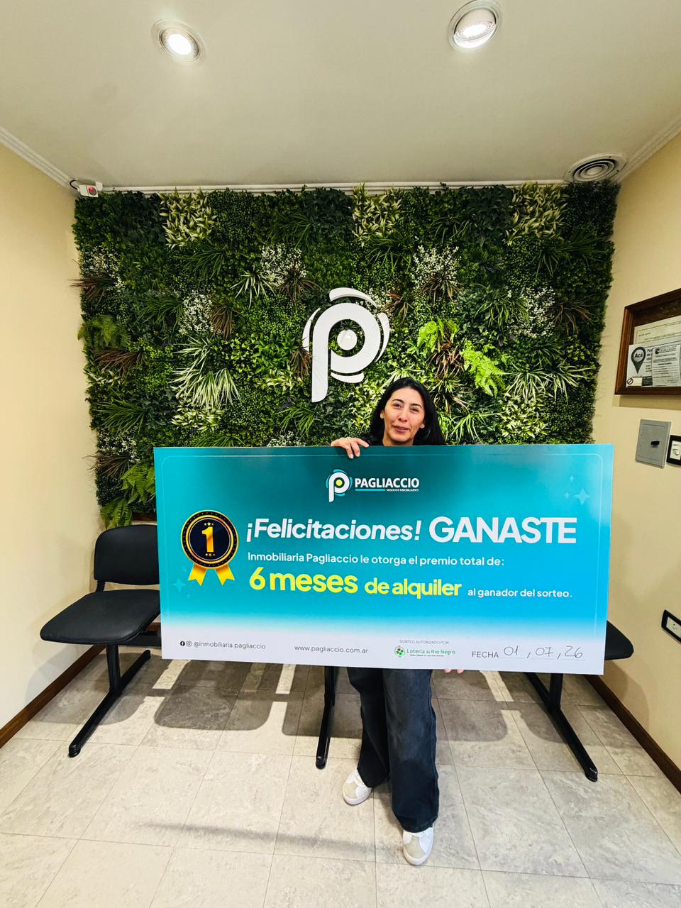 Ganadora del sorteo de 6 meses de alquiler